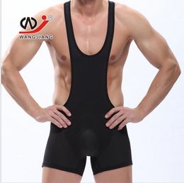 1 pecs Bodysuit Men Boxers Overalls Underwear WJ Sports Shorts Corsets Body Shaper Underwear Bikini Novelty Mesh Bodysuit men