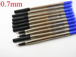 10pcs metal Parker Blue Black Good Quality 0.7mm Rollerball Pen Refills