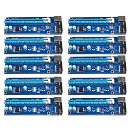 Freeshipping 10pcs 60cm USB 3.0 PCI-E PCI Express 1x to 16x Extender Riser Card with SATA 15pin to 4pin Power Cable for Bitcoin Miner