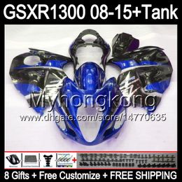 gloss blue 8gifts For SUZUKI Hayabusa GSXR1300 08 15 GSXR-1300 14MY16 GSXR 1300 GSX R1300 08 09 10 11 12 13 14 15 TOP blue black Fairing Kit