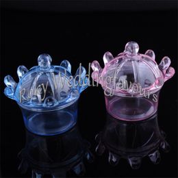 12pcs Transparent Clear Crown Candy Boxes Baby Shower Plastic Sweet Holder Kids Party Favours Boxes Birthday Gifts Event Supplies