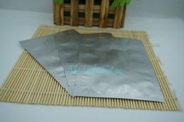 200pcs/lot coffee bean ping pocket, 12x18cm Heat open sealable Silver white Pure Aluminium flat bag-mylar plating soybean plain pouch