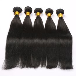 Natural Color 1B Human Hair Weave Bundles Peruvian Hair Extensions Straight Hair 8inch-30inch 100%Unprocessed Cheap Wholesale
