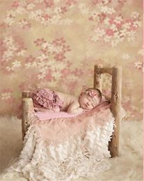 White Pink Flower Photo Background Digital Printed Baby Newborn Photo Booth Wallpaper Vintage Floral Photography Backdrops