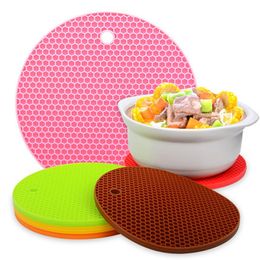 Silicone Round Non-slip Heat Resistant Mat 18cm Durable Placemat Pad Plate Coaster Round Pad Cup Table Bowl Mat