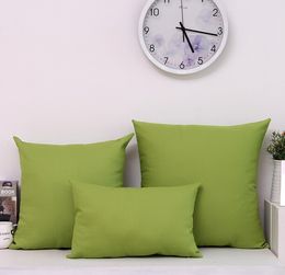Pure cotton 12x18 inches candy color pillow case embroidery blanks green canvas lumbar pillow cover lumbar cushion cover for custom printing