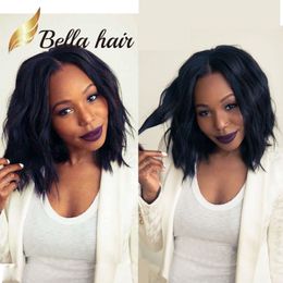 Popular Bob Style Silky Straight Wavy Curl Full Lace Wig 100% Human Hair 360 Short Cut Lace Front Wigs Same As Pictures