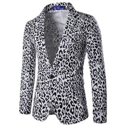 Großhandel - Sexy Leopard Herren Blazer Neues Design 2016 Herbst Heißer Verkauf Mode Männliche Anzugjacke Einreiher Slim Fit Herrenbekleidung 16X963