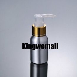 300pcs/lot Capacity 30ml Electrical Aluminium Bottle with Clear Pump For Shampoo Bath Cream Cosmetic Packaging LB21-1