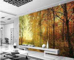 Photo custom any size Autumn trees landscape murals mural 3d wallpaper 3d wall papers for tv backdrop