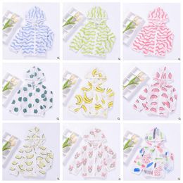 Kids Summer Sun-proof Tops Print Long Sleeved Ultrathin Hoodie Kid Summer Breathable Air Condition Clothes Boys Girls Summer Cloth Coat J286