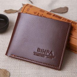 Business fashion Licence men Genuine leather wallet short 3 fold Credit card bit casual versatile purse wallets