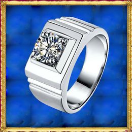 ForeverBeauty Men 1CT Diamond Cintura con cinturino in argento sterling 925 placcato oro bianco semi anelli di fidanzamento