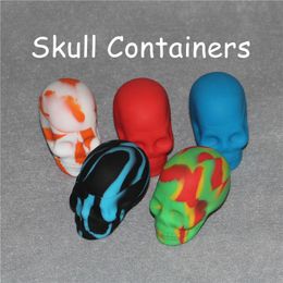 High Quality 2pcs Skull Shape Wax Container Jars Box Silicone Container For Oil Crumble Wax Tools Jars Dab Wax Dab Container