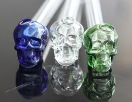 Hot selling Colourful Oil Burner Pipes 5.5 skull Inches Thick Colour Glass for oil rigs glass water pipe For Smoking