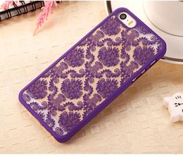 Wholesale Sexy Lace Floral Paisley Flower Mandala Henna Clear Case For iphone 7 6 Plus 6Plus Phone Cases Fashion Cartoon Capa Back Cover