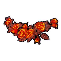 DIY Hot Sale 1-Mirror-Pair-Flower-Patch-Embroidery-Fabric-Applique for Jeans Jacket Bag Embroidery Patches