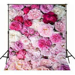 Digital Printed White Pink Red Roses Background for Photography Newborn Baby Shower Props Kids Children Girls Photographic Studio Backdrops