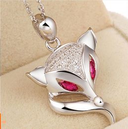 Alloy crystal fox female necklace clavicle eight heart eight arrow necklace jewelry