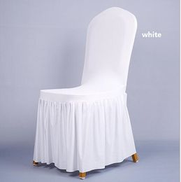 Chair covers Wedding Banquet Slipcover Decoration High Quality Pleated chair Skirt Style Chair Covers Elastic Spandex HT056