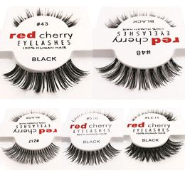 DHL 15 styles RED CHERRY False Eyelashes Natural Long Eye Lashes Extension Makeup Professional Faux Eyelash Winged Fake Wispies