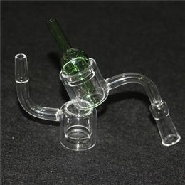 Smoking Set XXL Quartz Thermal Banger+Bubble carb cap Double Tube Quartzs Thermals Banger Nail glass bong