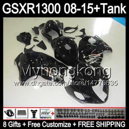 gloss black 8gifts For SUZUKI Hayabusa GSXR1300 08 15 GSXR-1300 14MY105 GSXR 1300 GSX R1300 08 09 10 11 12 13 14 15 Fairing gloss black Kit