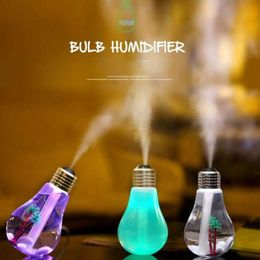 Newest USB Lamp Bulb Humidifier Home Aroma LED Humidifiers Air Diffuser Purifier Atomizer For Car Use Mute ABS