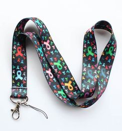 hot 10Pcs/lot Red Ribbon Leopard flame Camouflage neck Lanyard Cell Phone PDA Key ID Holder long strap wholesale gift #18101524