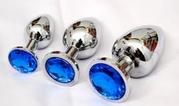 Stainless Steel Anal Butt Plug,Crystal Jewelry Anal Sex Toys,Metal Dildo Butt Plug Stimulation Anus 70*28mm