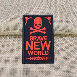 10 pcs red punk skull badges patches for clothing iron embroidered patch applique iron sew on patches sewing accessories for DIY