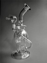 Ball rig 2017 double ball Glass Water Pipes Global Base Vortex Recycler Oil Rigs Smoking Pipe 2 Function Glass Bongs 14 mm Glass Bowl