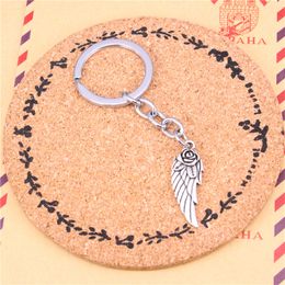 Keychain angel wings flower Pendants DIY Men Jewellery Car Key Chain Ring Holder Souvenir For Gift