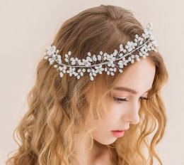 artificial garland crown bridal hair accessories bridal headbands wedding headdress for bride dress headdress accessories pearl headpieces