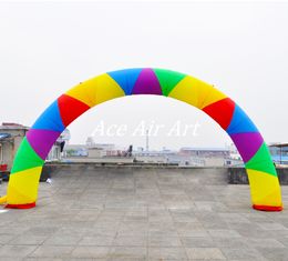 8m W x 4m H Customised Colourful round Rainbow Inflatable Archway for event decoration made in China