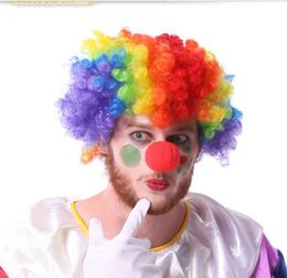 15 color Cosplay Clown Wigs Rainbow Afro Hairpiece Child Adult Costume Football Fans Wig Halloween Christmas Colourful Explosion Head Wigs