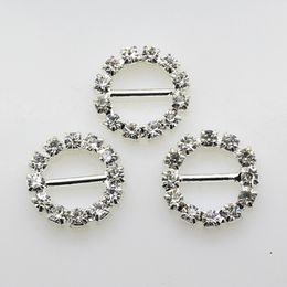 Fabrikpreis 100 stücke 10mm bar klar runde strass schnallen für hochzeitseinladung diamante bibbon slider großhandel