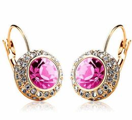 Dangle Earings Full Rhinestone Diamond Earrings 925 Silver Pated Crystal Stud Earrings Trend Jewellery for Women Lady Christmas Gift