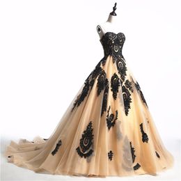 Vintage Black Gothic Wedding Dresses Sweetheart Lace-up Lace Tulle Colourful Wedding Gowns Non White Robe De Mariee New Sale