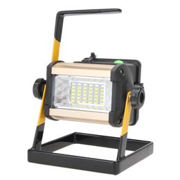 Wholesale- IP65 50W 2400LM 36LED Rechargable Floodlight White Outdoor Landscape Lamp LED Street Square Projectors Spotlight