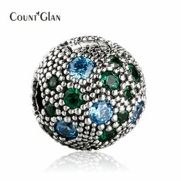-Bracciale Pandora Fit 2017 Estate verde stelle cosmiche Clip fissa 925 Sterling Silver Beads decorativi Braccialetti di fascino fai-da-te Accessori gioielli