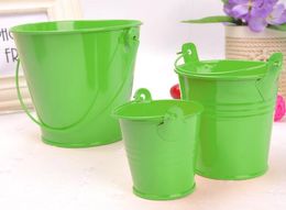 solid colour 200pcs bid size Wholesale mini tin Buckets Oval Metal pails colourful Pails Small Buckets Tin Box Favour holder