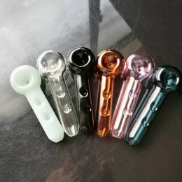 Glass Pipes Smoking Manufacture Hand-blown hookah Three concave Colour smoke pot