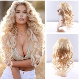 Full Lace Human Hair Wigs Lightest Blonde 613 Peruvian Hair Body Wave Glueless Lace Front Human Hair Wigs for Black White Women