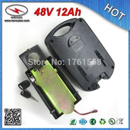 FREE Shipping(1PC) 48V electric bicycle battery 48V 12Ah Lithium battery with charger plastic shell + BMS & free charger