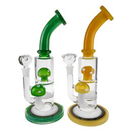 Glass bongs honeycomb and mushroom dome recycler oil rig water glass pipes for smoking glass bongs