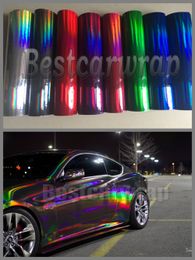 Various Colour Chrome Holographic Vinyl Film For car wrapping with Air bubble Free Rainbow Chameleon Chrome Wrap LASER Foil 1.52x20m/ 5x67ft