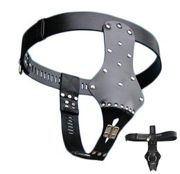 Leather female Chastity belt device underwear body restraint harness bondage with cock ring adult fetish sex game toy for women 17308