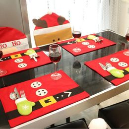 Creative Table Set Christmas Santa Claus Costume Table Placemat Mats Home Cafe Decoration Free Shipping ZA3882