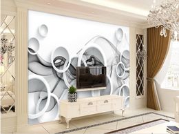 Dream smoke circle dynamic lines beautiful decorative painting mural 3d wallpaper 3d wall papers for tv backdrop
